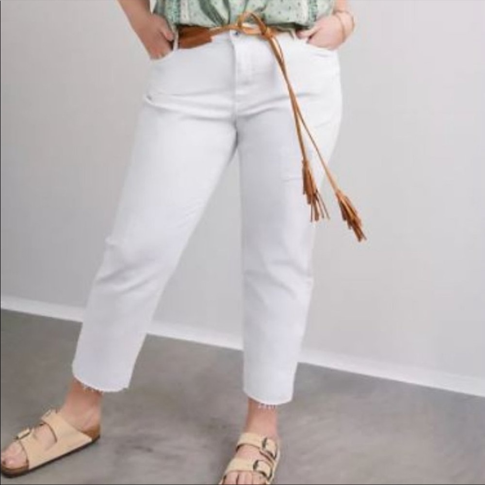 Anthropologie Pilcro and the Letterpress The Borrowed Boyfriend Jeans White 32